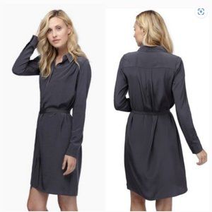 Cuyana Gathered Silk Shirt Dress